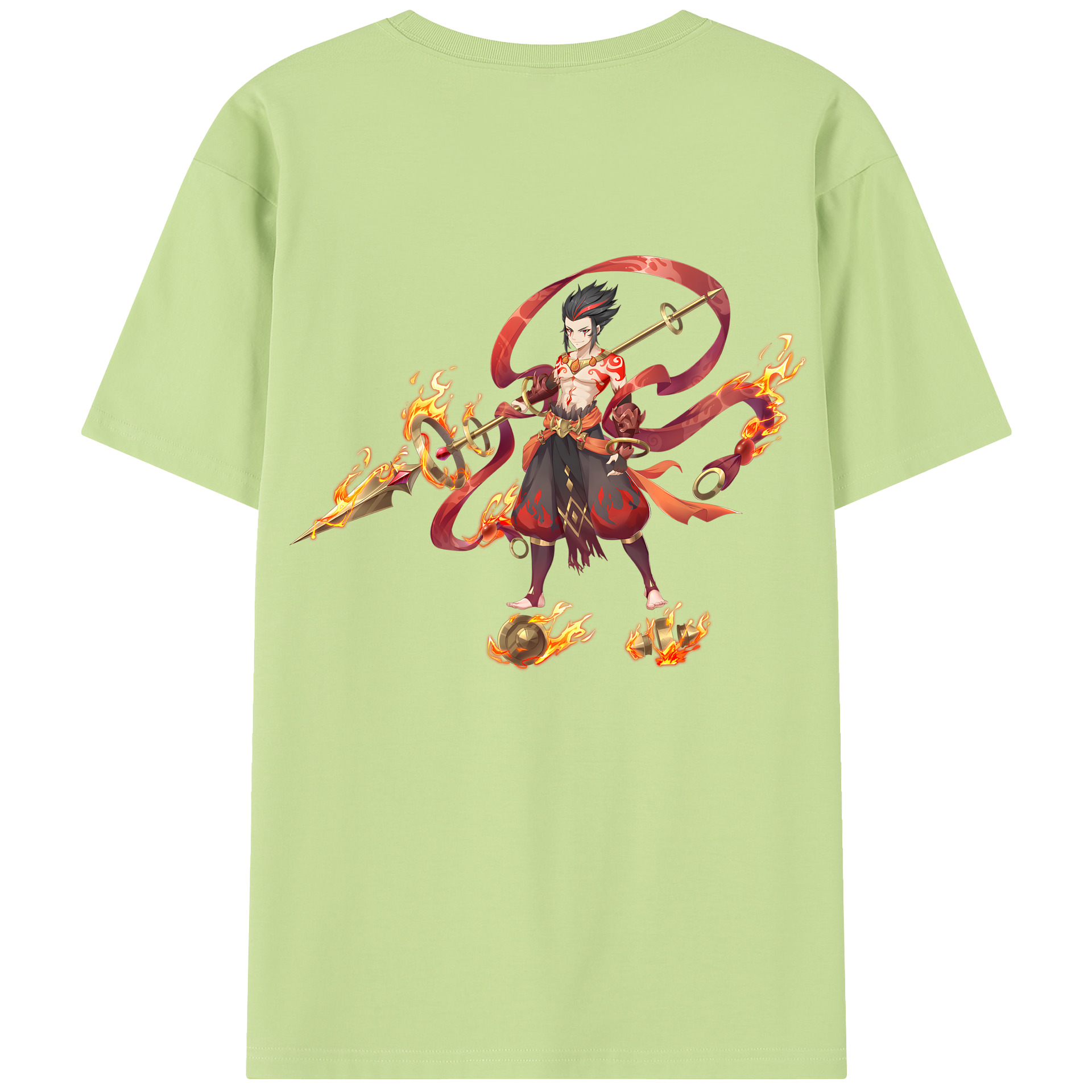（画像用） Ne Zha 2 ナタ 魔童の大暴れ 綿100％半袖Tシャツ（背面プリント）